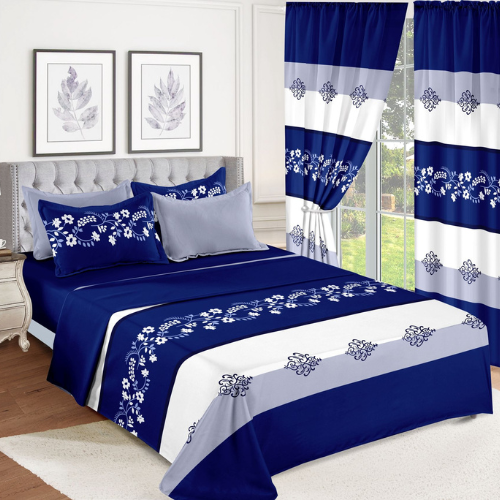Blue White Flower Bedding Set