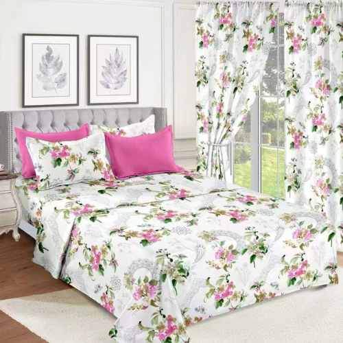 White & Pink Flowering Bedding Set