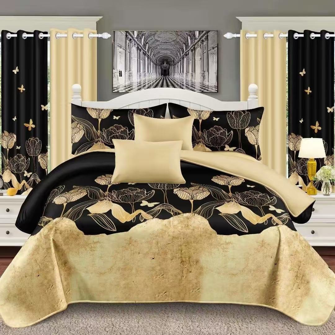 Black & Golden Bedding Set