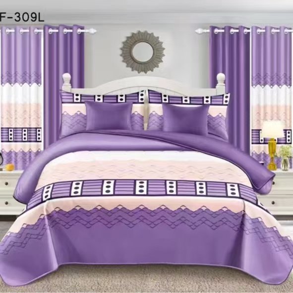 Purple & White  Bedding Set