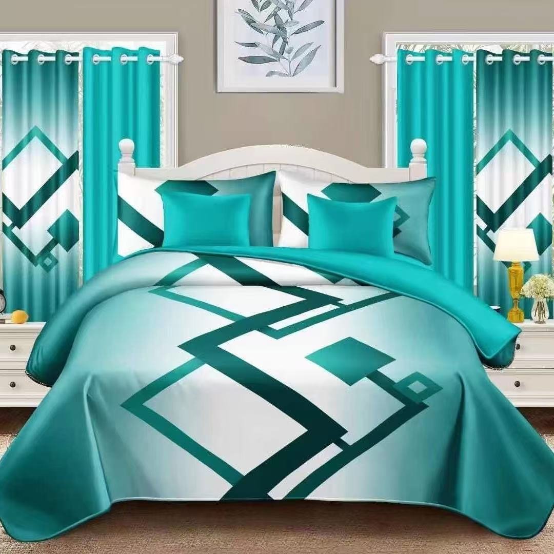 Green & Dark Green Bedding Set