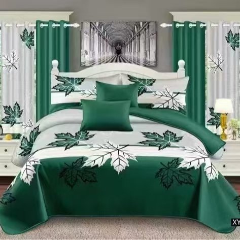 Green & White Flower Bedding Set