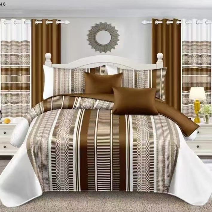 Brown & White Bedding Set