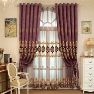 Purple & Gold Greek Pattern Curtains